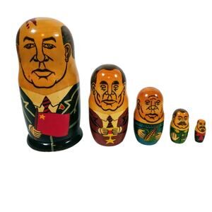 Vintage Russian Matryoshka Nesting Dolls USSR Leaders Gorbachev Yeltsin Stalin
